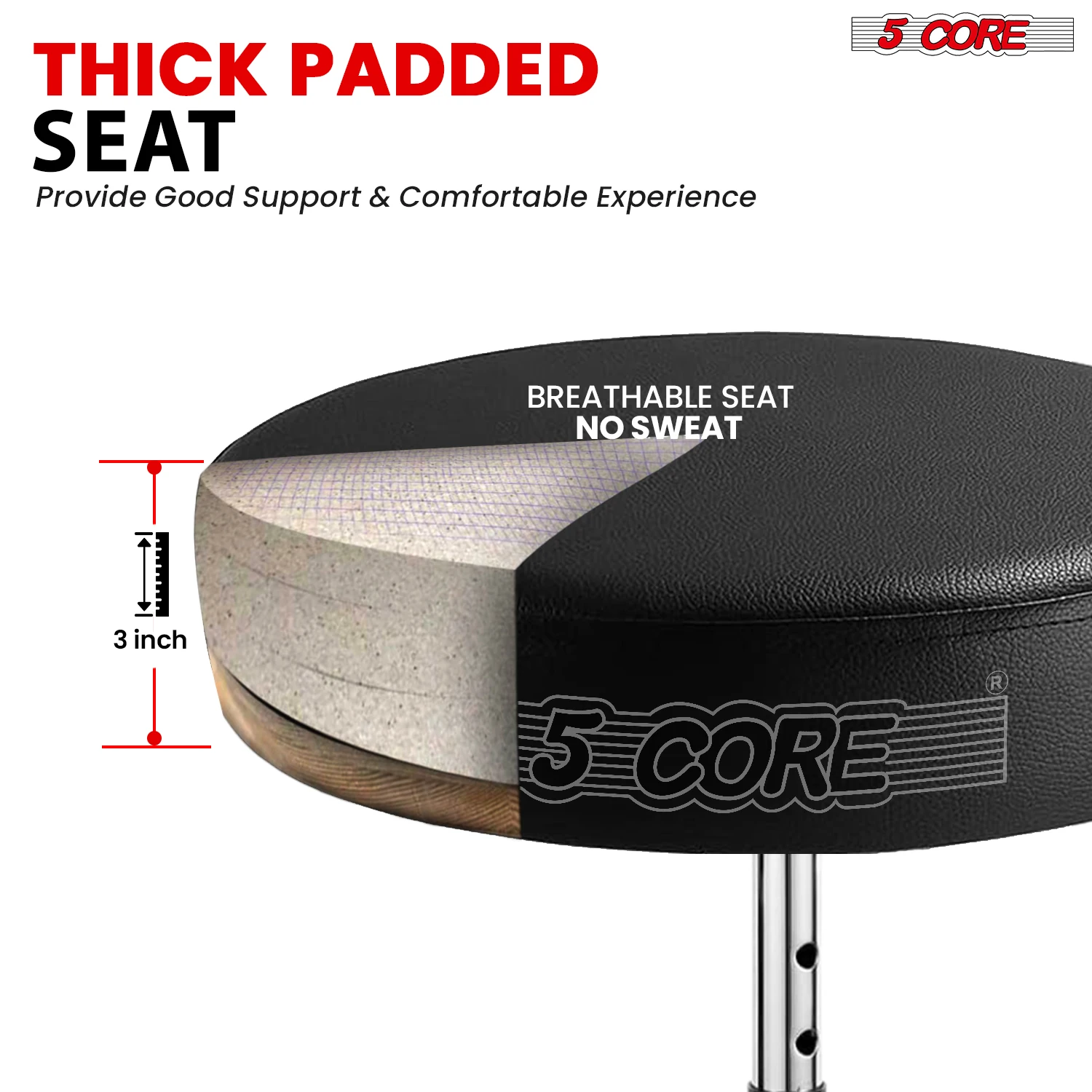 5 Core Drum Throne Padded Adju - đánh giá và giá Drum Throne Adjustable