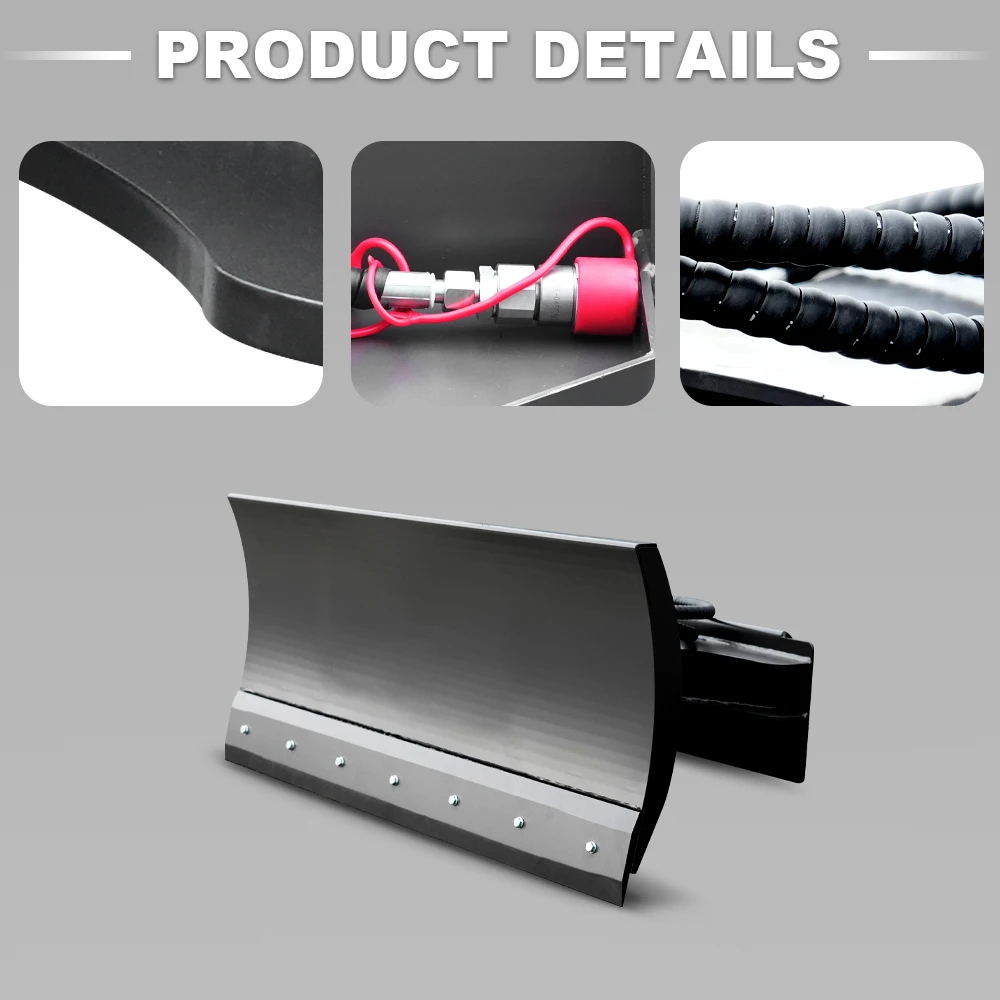 Dozer blade and snowplow attachment for compact skid steer loaders. Ideal for dozing, snow removal and land clearing.