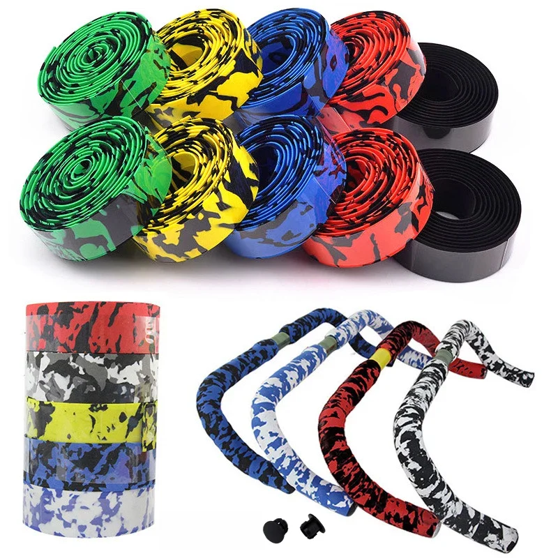 AliExpress 2Pcs Bicycle Handlebar Tape Camouflage Cycling Shock Anti-Slip Bar Tape Bike Accessories With Bar