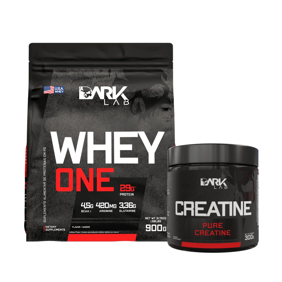 Whey Protein One Refill 900g + Creatine Pure 300g Monohydrate Kit-Dark Lab