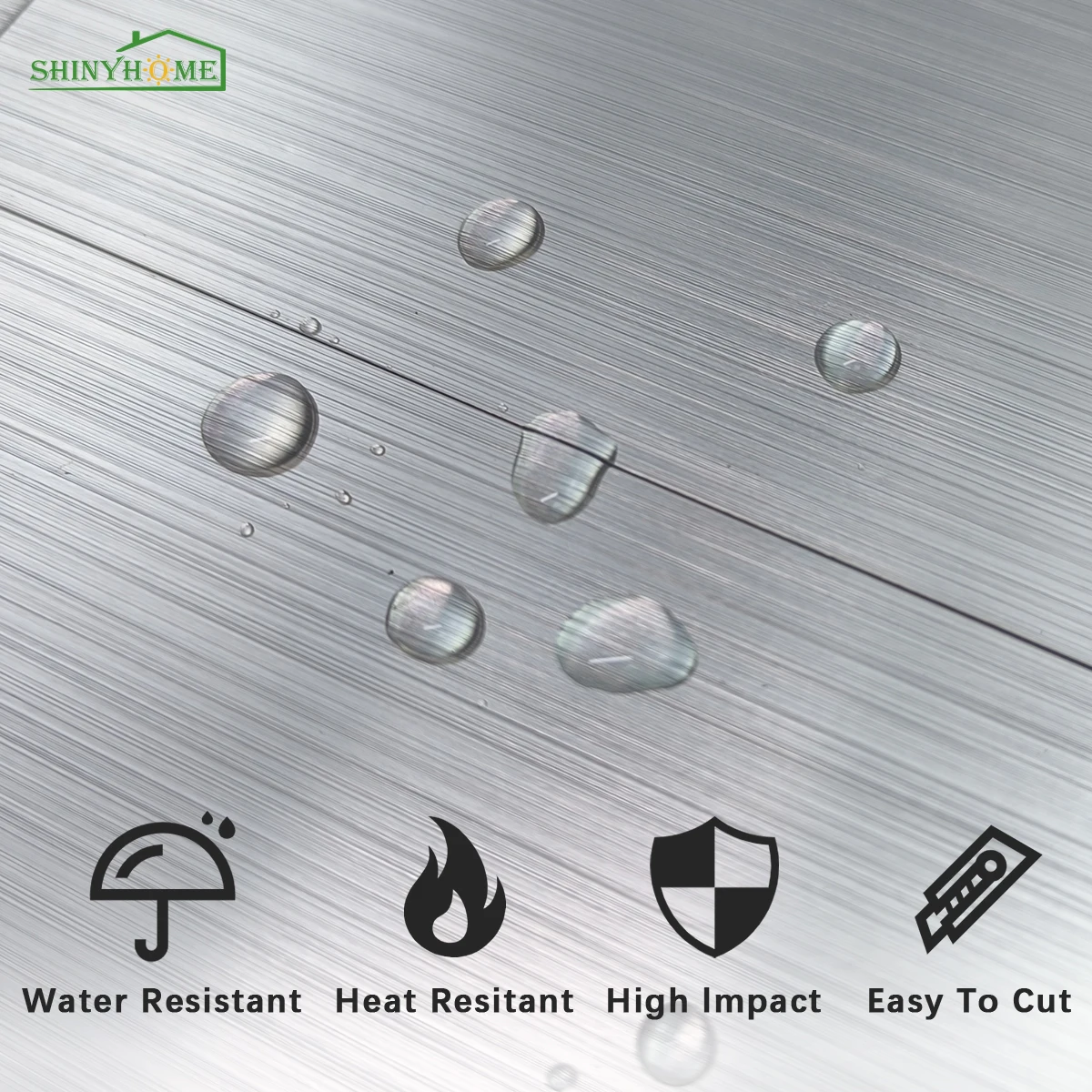 10/60/100 Sheets Stainless Steel Peel and Stick Backsplash for Kitchen, 6\'\'x3\'\' Stick on Metal Tiles for Kitchen Bath Walls