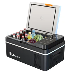 Foursun 21L/25L/35L/45L/55L Portable Compressor Car Fridge Freezer with Bluetooth App Control, for Camping, Travel, Home, DC 12V/24V & AC 100-240V
