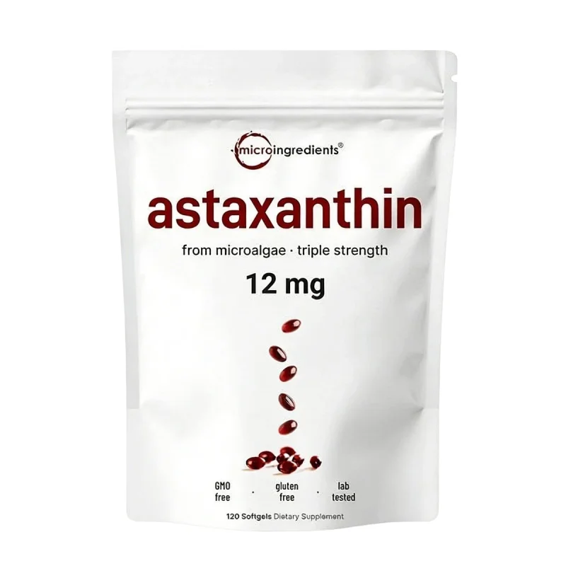 

Astaxanthin 12mg from Natural Microalgae,For Skin Glow & Antioxidant Support