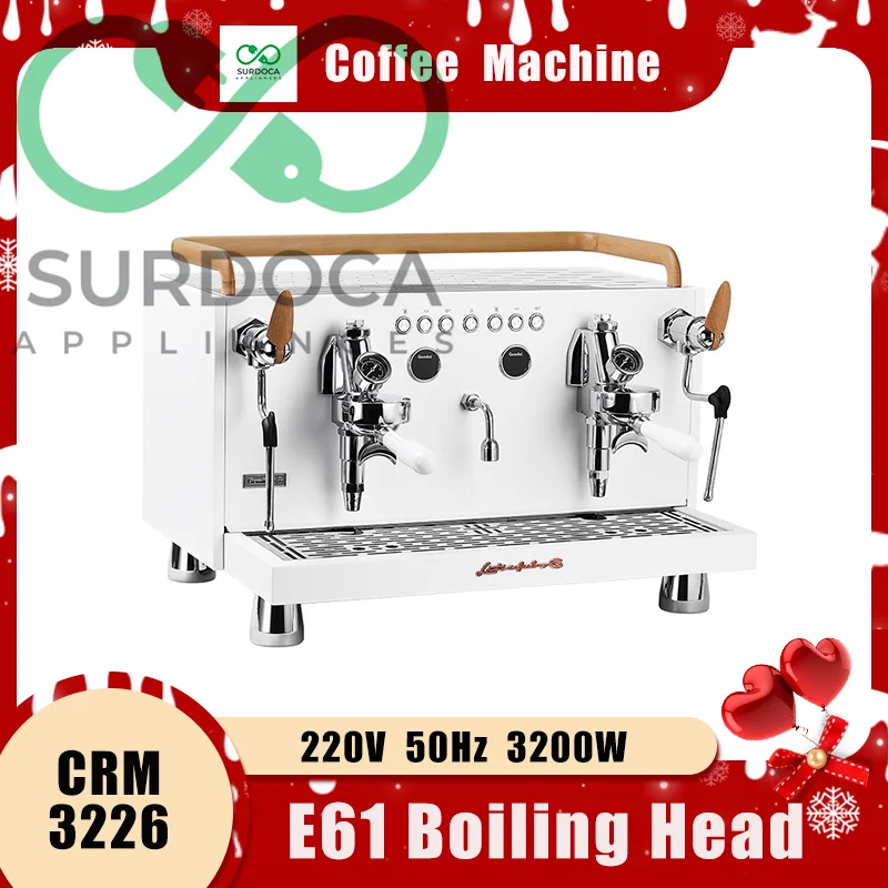 Coffee Machine CRM3226, Italian Semi-automatic Concentrator, Dual Head E61 Brew Head, Multi Boiler System, Commercial Professl