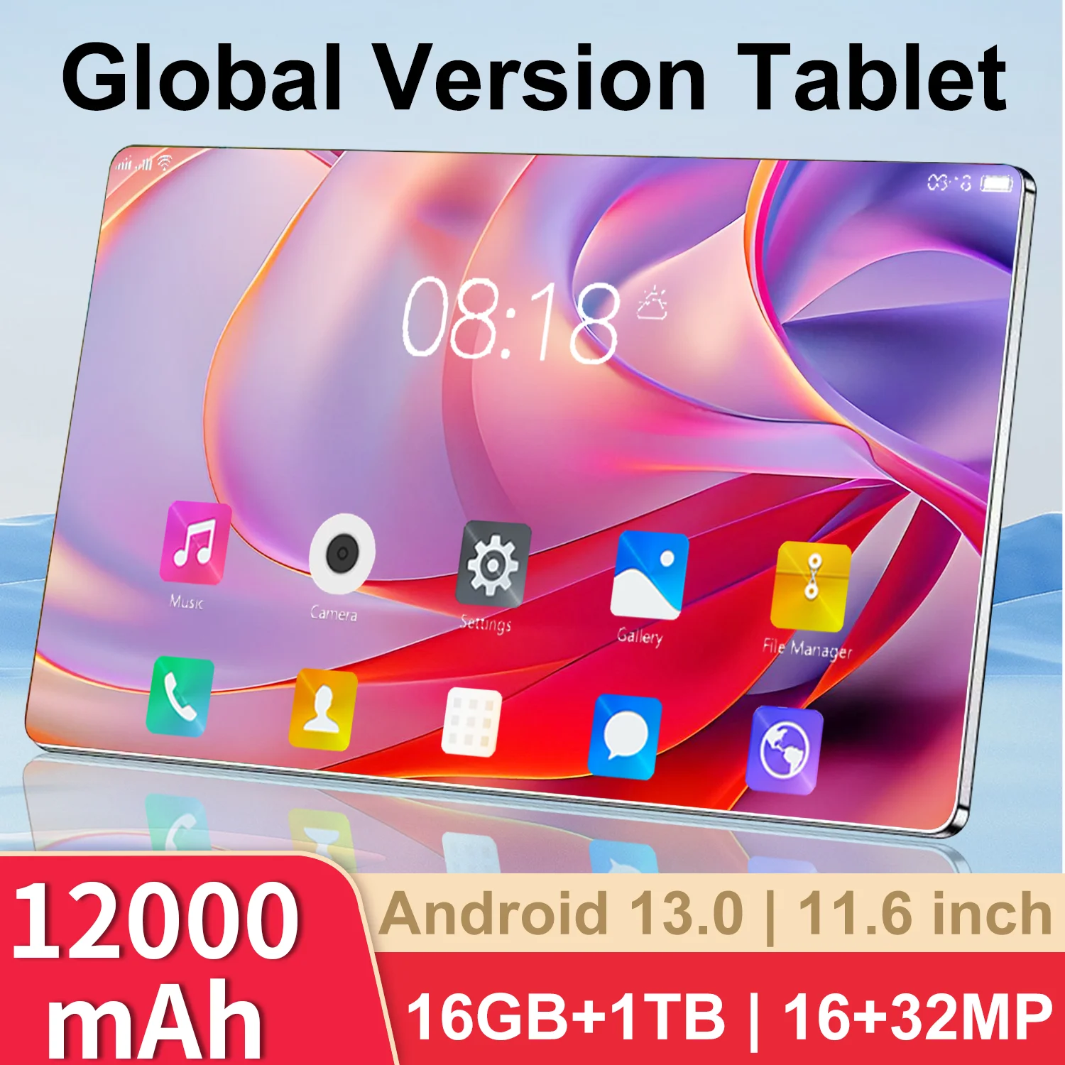 2024 New Tablet Network 11.6 inch 10 Core Android 13.0 Tablet 16GB RAM 1TB ROM MTK6797 Wifi Tablet 16MP 32MP camera