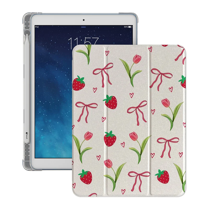 Cute Bow Flower Case For Apple iPad Air 2024 11 inch Air5/4 10.9 iPad 5/6/7/8/9 Gen 9.7 Air 3 10.2/10.5\'\' mini 6/5/4 Soft Cases