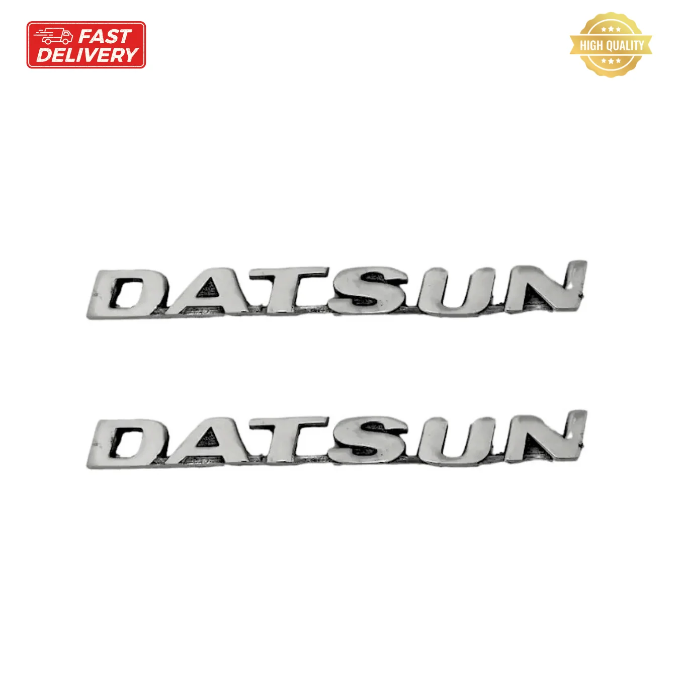 

Datsun B10 Sunny 1000 Fender Badge Emblems In Metal Die-Cast