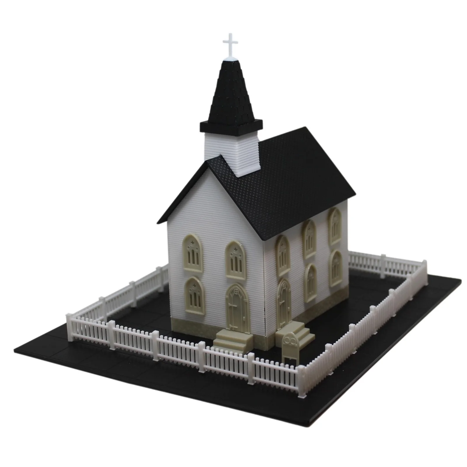 Salvat, Église décorative pour maquette ferroviaire en plastique, échelle 1:87 HO, Collection Éditoriale Train Électrique International Book Club, Sans emballage, pièces emballées sous blister, colle requise pour l'assemblage (non fournie)
