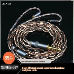 XINHS 4 Core Rose Gold 7N UPOcc Graphene 0.78mm 2Pin HiFi In Ear Headphone Upgrade Cable Suitable For TRI Starsea TANGZU SE535
