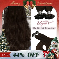Ugeat Flat Tip Hair Extensions Human Hair Fushion Remy Hair 14-24