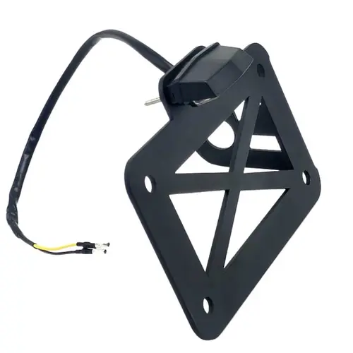 Imagen 2 del producto Soporte lateral Universal para matrícula de motocicleta, soporte con luz trasera LED para Bobber, Honda, Cafe Racer, Suzuki