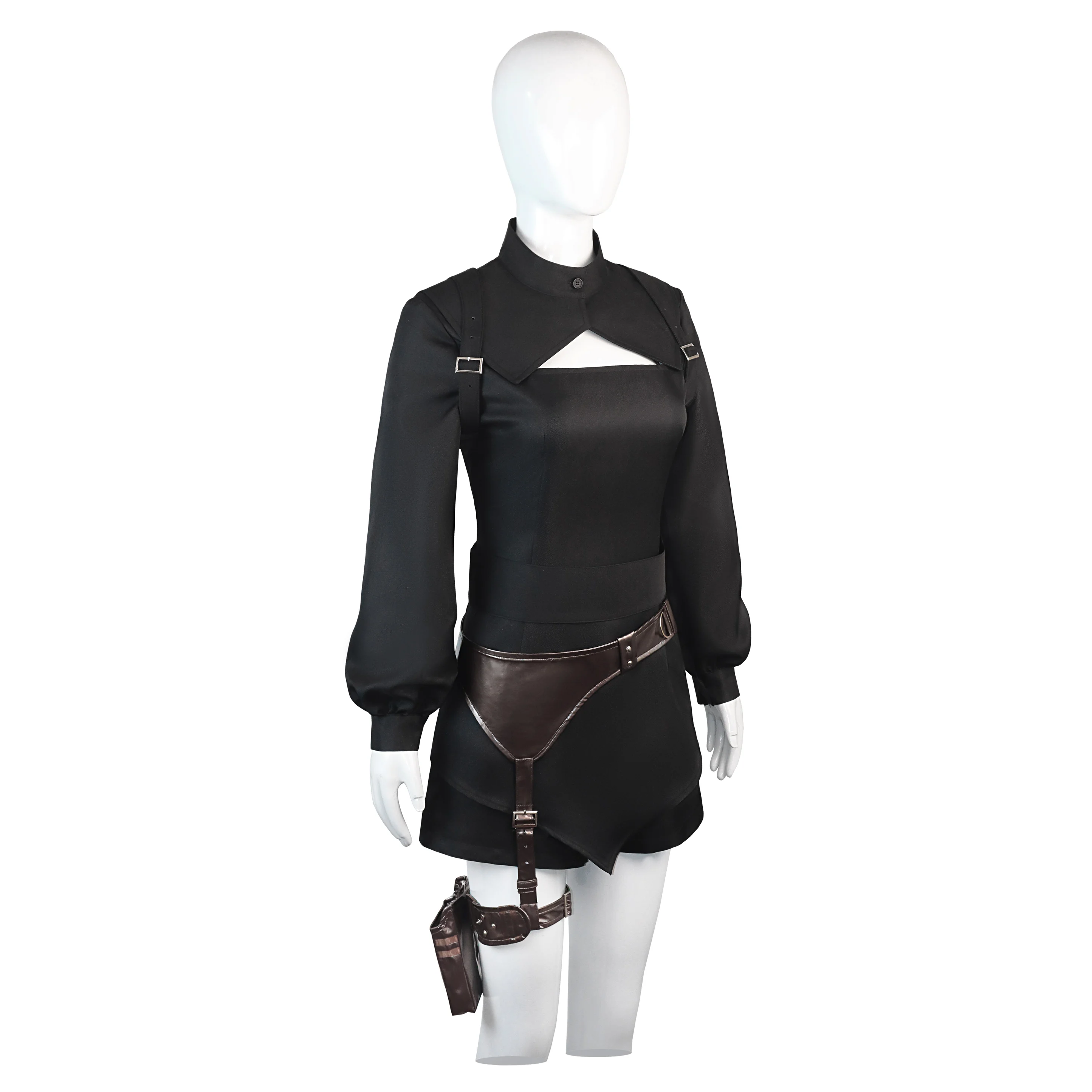 유어 포르마 에치카 하젠 코스프레 의상 블랙 SF 조사관 유니폼 총 케이스 포함 애니메이션 행사 및 역할극에 적합