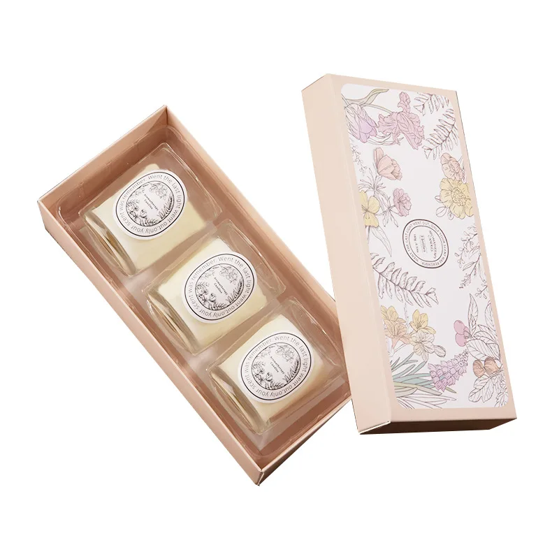 Fragrant Candle Gift Box Set Three Equipment Romantic Smokeless Fragrance Home Soy Soya