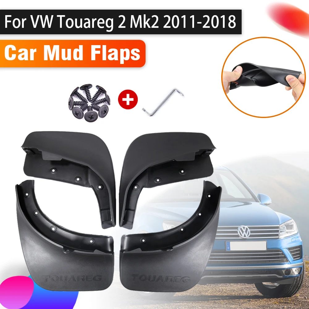 

4X Car Mudguards For Volkswagen VW Touareg 2 Touareg2 Mk2 2011~2018 Anti-splash Splash Guard Front Rear Fender Car Accessories