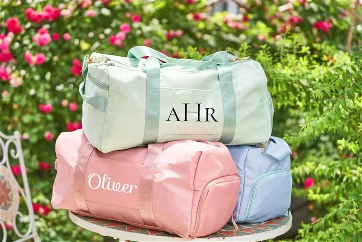 Monogrammed Duffle Bag Personalized Bridesmaid Gift Fitness Bag Camp Bag Overnight Gym Baby Bag Bridal Shower Gift Hospital