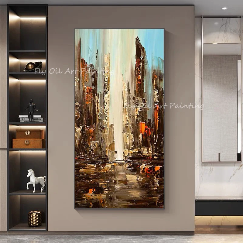 

Hand-painted city modern building classic picture wholesale product picture handmade oil painting Living Room Decoration gift