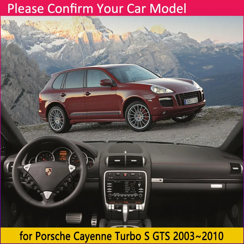 Car Dashboard Cover Pad for Porsche Cayenne Turbo S GTS 2003~2010 Anti-Slip Anti-UV Mat Shade Dashmat Protect Carpet Accessories