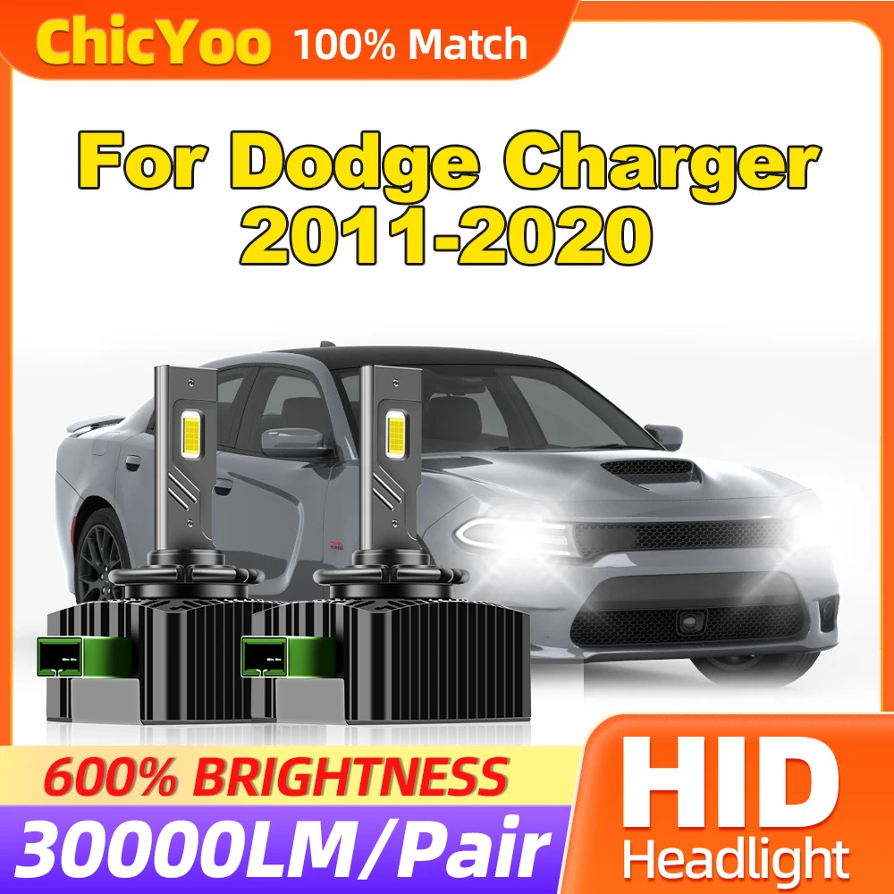 

30000LM HID Xenon Lamps 120W Auto Headlamp Bulb 6000K White Car Lights For Dodge Charger 2011-2014 2015 2016 2017 2018 2019 2020