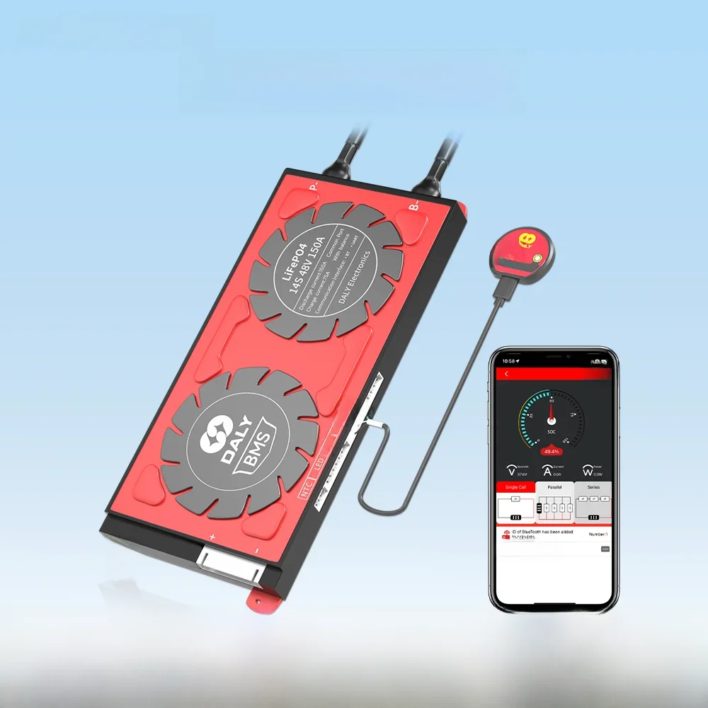 Daly Smart Lifepo 4 Bms 4S 12V 16S 48V 24V 36V 60V 72V 20S 80a 3S 7S 8S 10S 12S 13S 24S Rs485 Canbus Bluetooth app 18650 Zonne-Energie - afbeelding 2