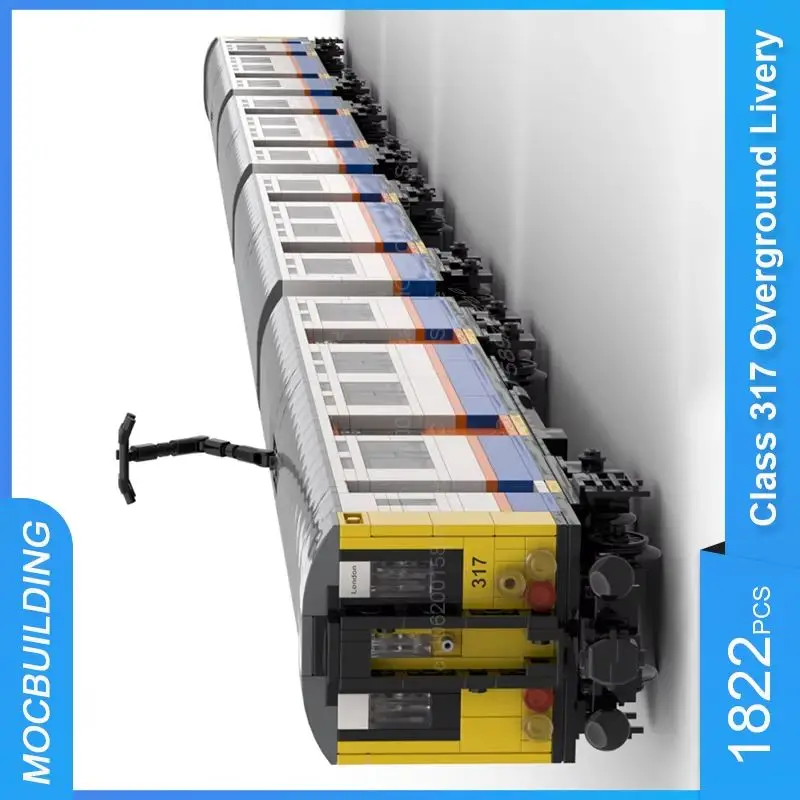 

Class 317 Overground Livery 8 - Wide Transportation Train MOC Building Blocks Model DIY Assemble Bricks Display Xmas Toys Gifts