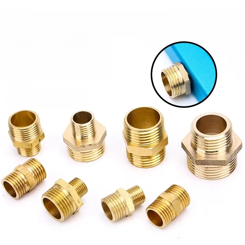 Raccord de mamelon hexagonal pour tuyau en laiton, adaptateur de coupleur rapide 1/8 1/4 3/8 1/2 3/4 1, raccord adaptateur BSP réduisant la douille hexagonale