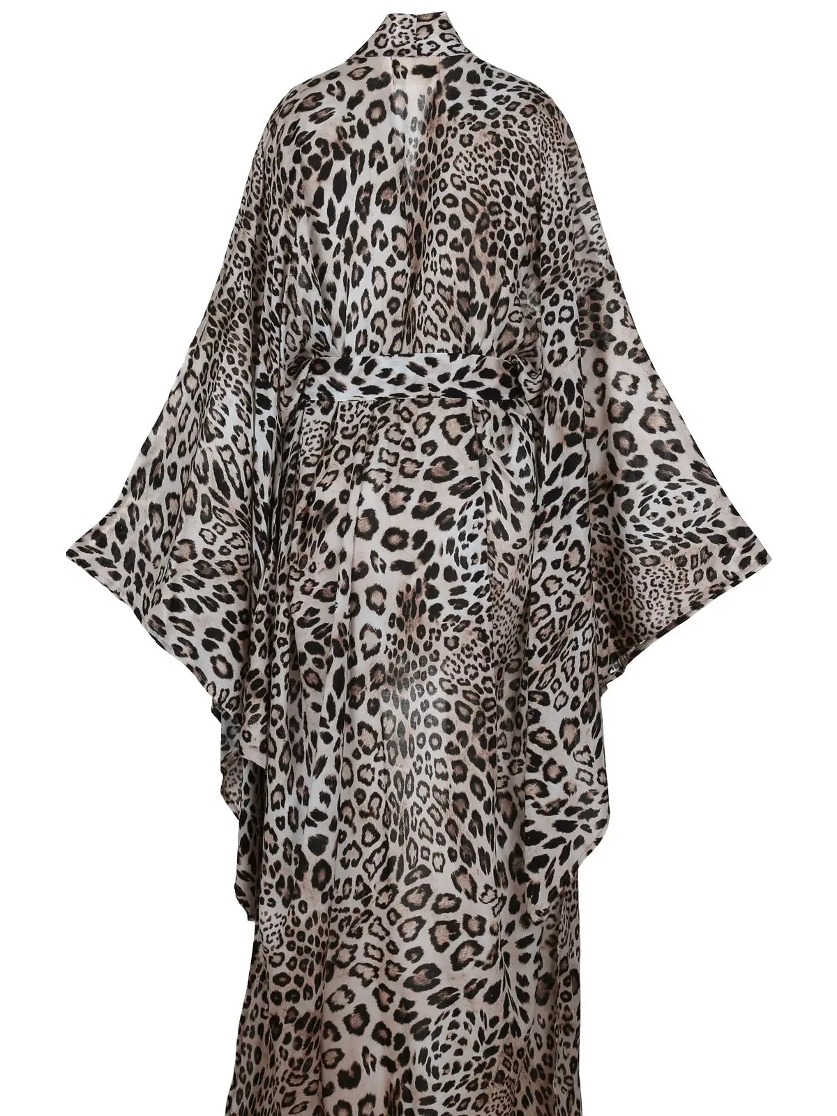 Cover-ups Kimono Women Handmade 2023 Beach Dress Swimwear Pareo Leopard Printed Cotton Kaftan Long Sleeve Oversize Boho Wear