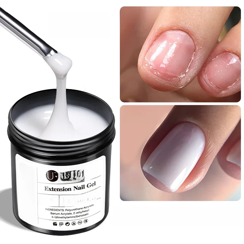 UR SUGAR 150g Gel d'extension rapide gelée rose blanc laiteux Camouflage doigt français Gel dur UV LED Gel Nail Art Design manucure