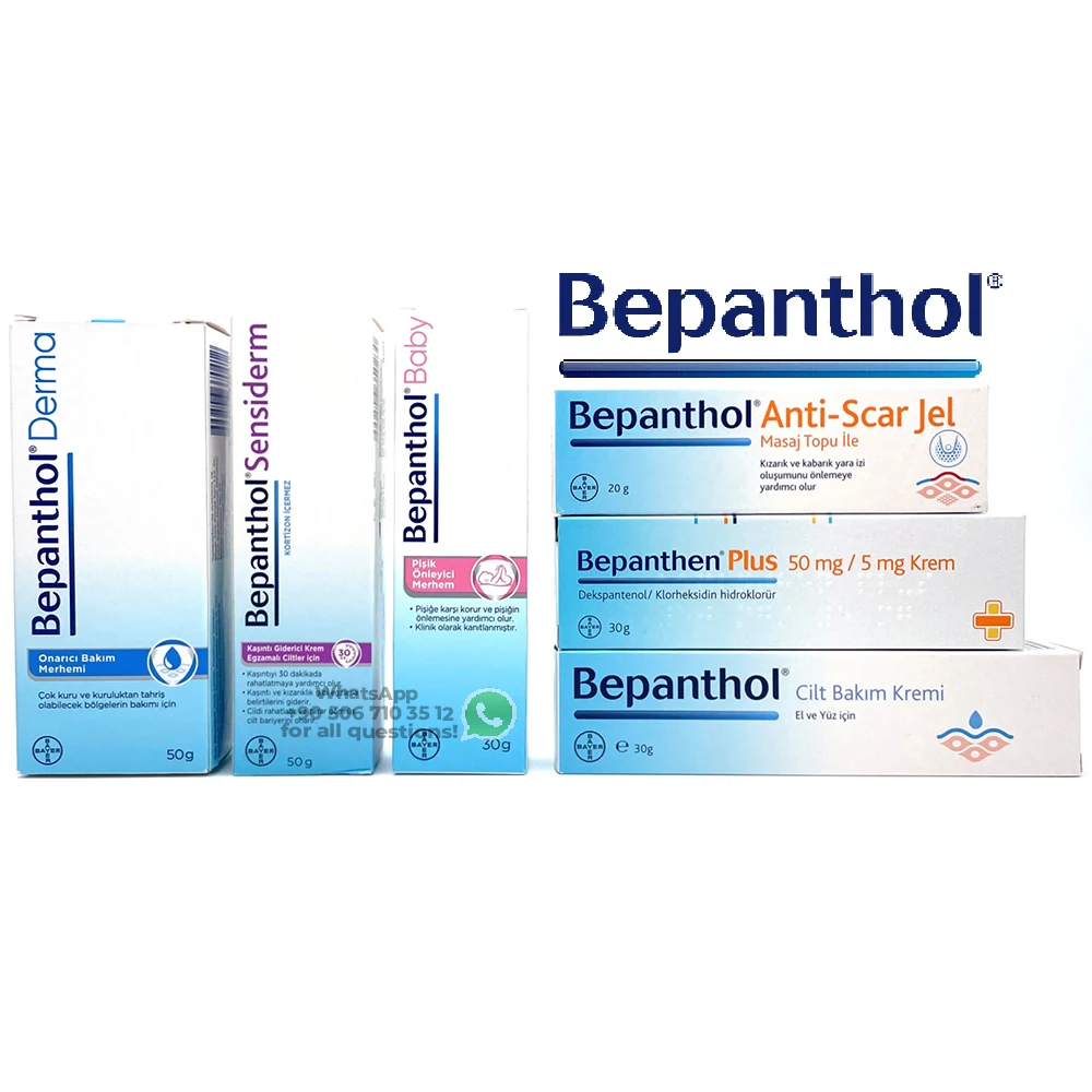 Official Bepanthol All Creams Derma, Sensiderm, Baby, Anti Scar Jel, Plus, Skin Care Free Shipping Bepanthen Original Products