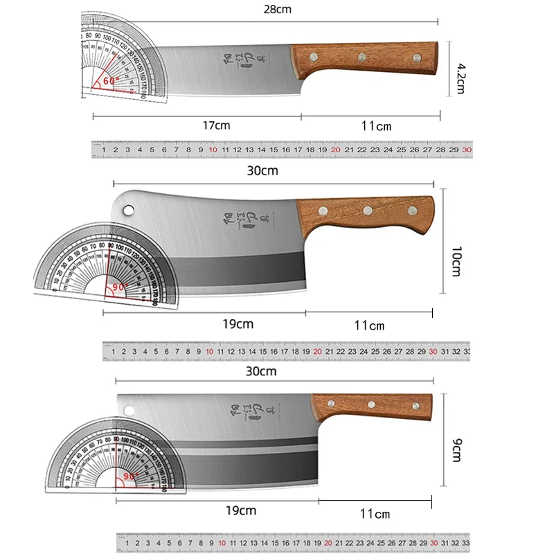 3 piece Premium stainless steel knife set - easy meat, bone and precise cuts - ideal for home cooks and professional kitchens