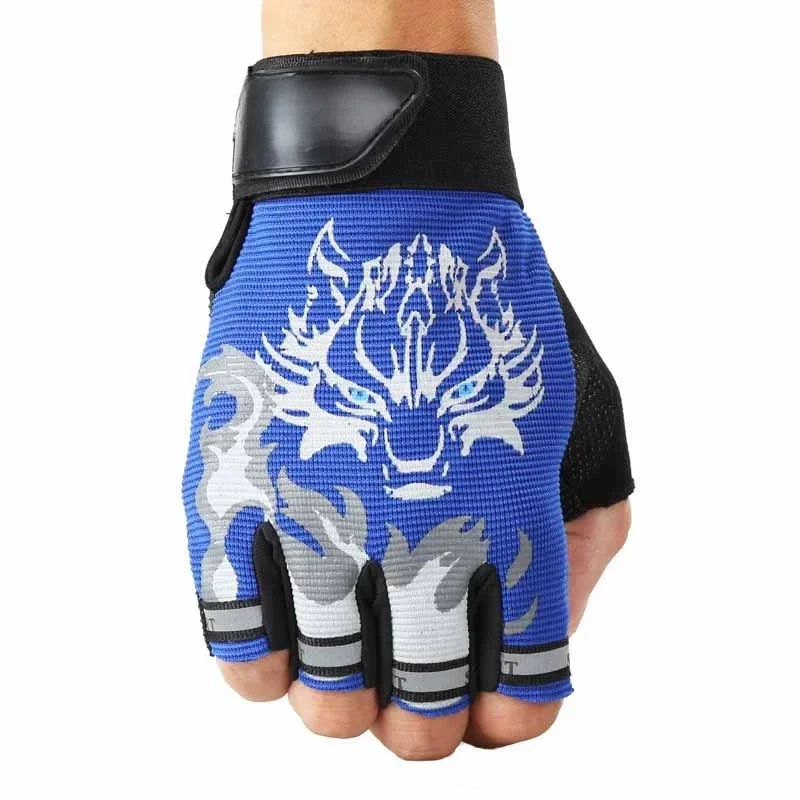 AliExpress NONE Hot Sale 1 Pair Unisex Kids Anti-slip Breathable Bike Bicycle Motorcycle Half Finger Gloves Outdoor Cycling Hand Protect Wear