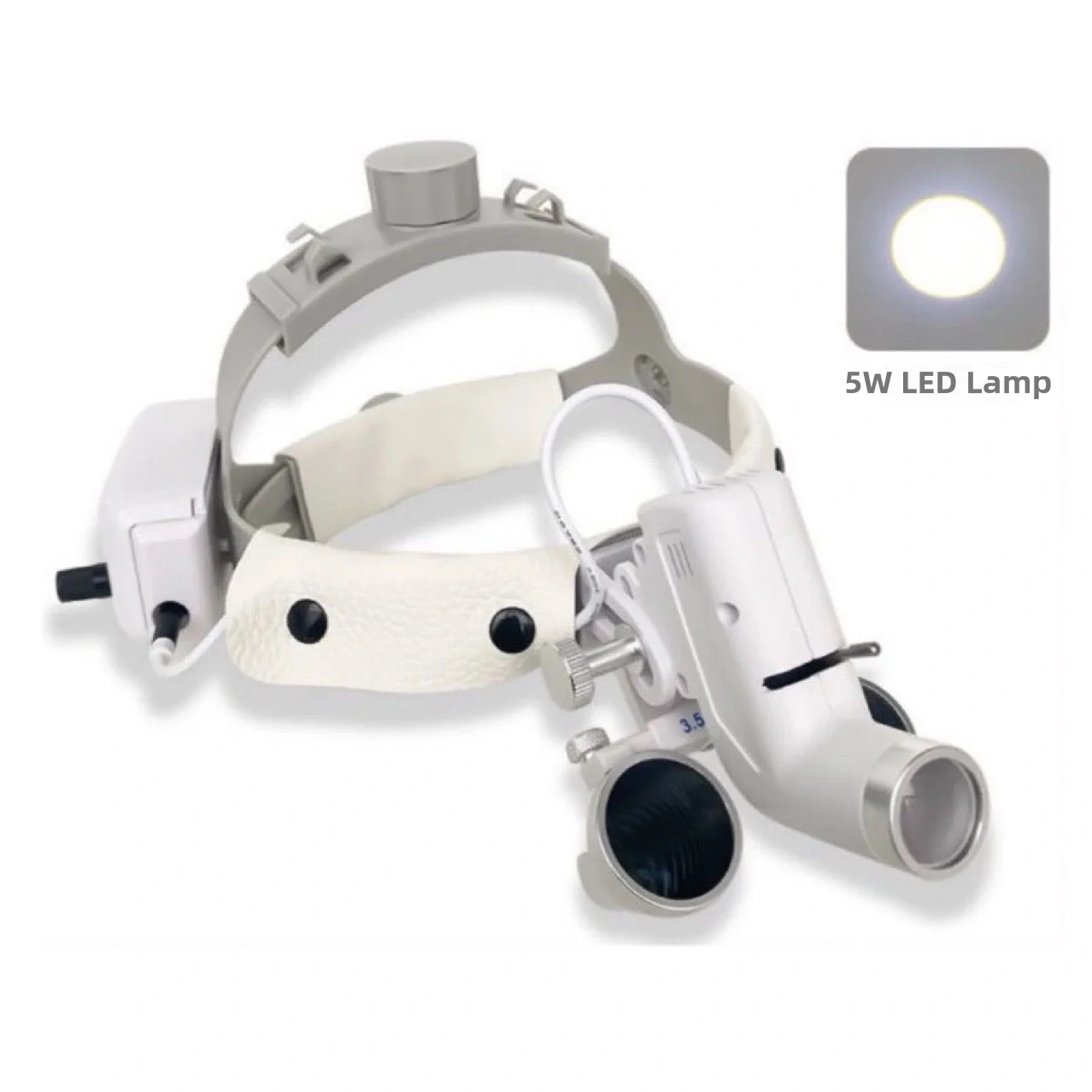 

Oral Lamp ENT Surgical Headlight 5W LED Light Portable Medical Front Light Spot Size Brightness Adjustable