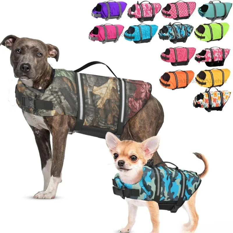 Gilet de Sauvetage pour Chien, Réglable, avec Rayure de Moulage, pour Petits, Moyens et Grands Chiens
