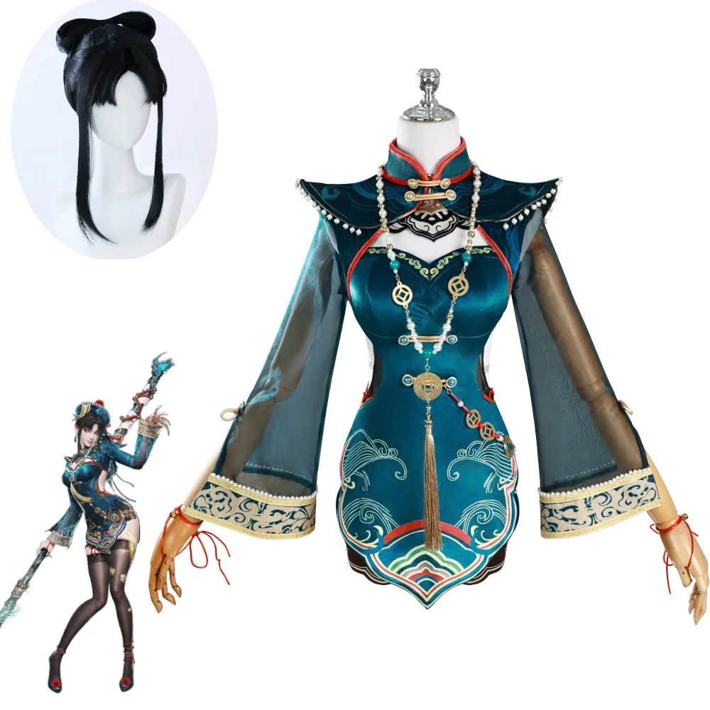 Naraka bladepoint tessa cosplay traje sexy chinês zumbi cheongsam outfit para festa de halloween roleplay vestido conjunto completo