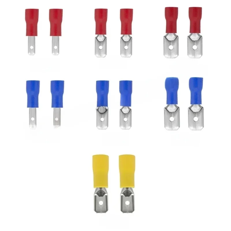 100/50/10 szt. Męski czerwony niebieski żółty 2.8mm 4.8mm 6.3mm izolowany elektryczny zacisk zaciskany Spade złącze przewodu kabel złącze przewodu — zdjęcie 2