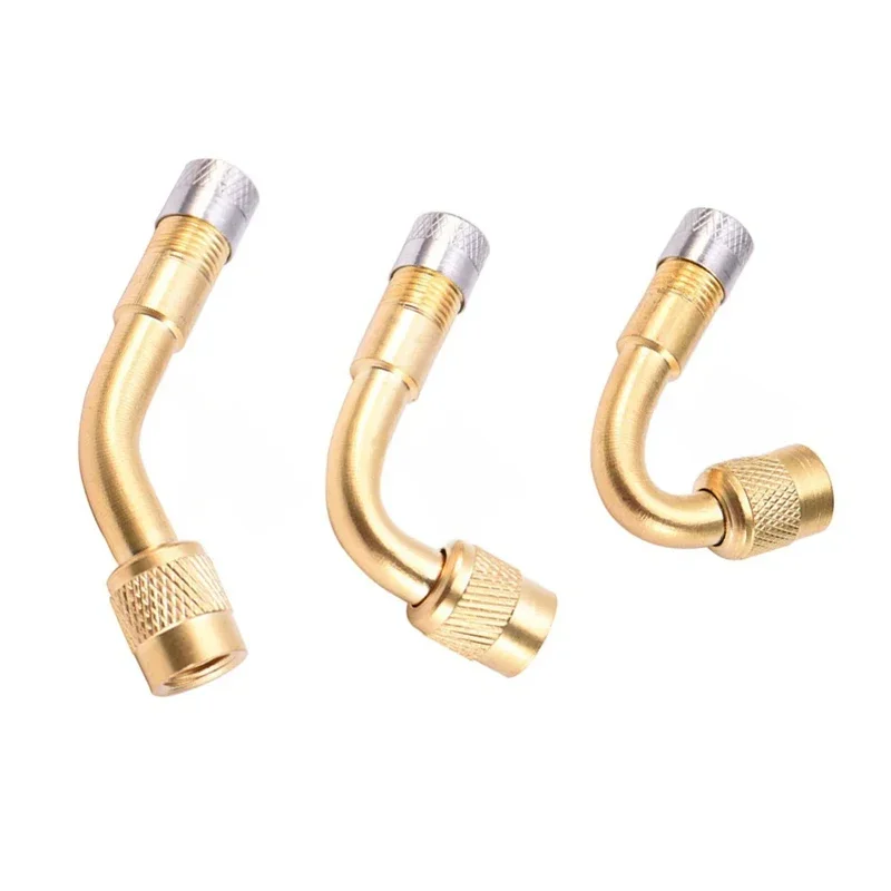 Adaptateur de Valve coudée d'angle de 90 45 135 degrés pour Moto, Tube de pneu en cuivre et argent, adaptateur d'extension de Valve pour camion, voiture, Moto, vélo