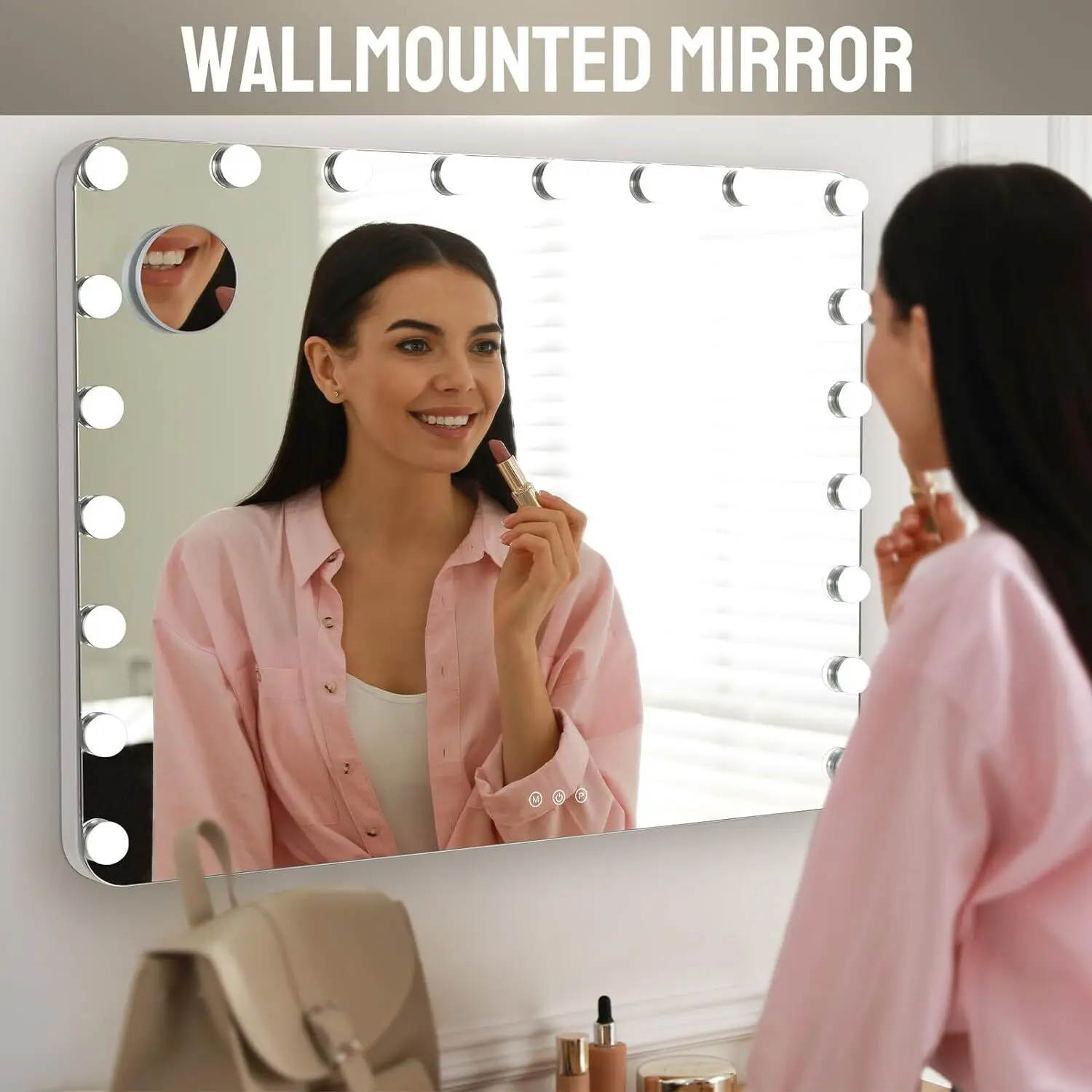 Hollywood Makeup Mirror Vanity Light Mirror Cosmetic Mirror with Dimmable LEDs,USB,Touch Switch