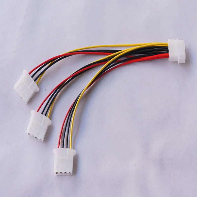 5pcs cavi di alimentazione IDE a 4 Pin di alta qualità HY1578 cavo adattatore Splitter per alimentazione Molex maschio a 3 porte Molex IDE femmina a 4 Pin