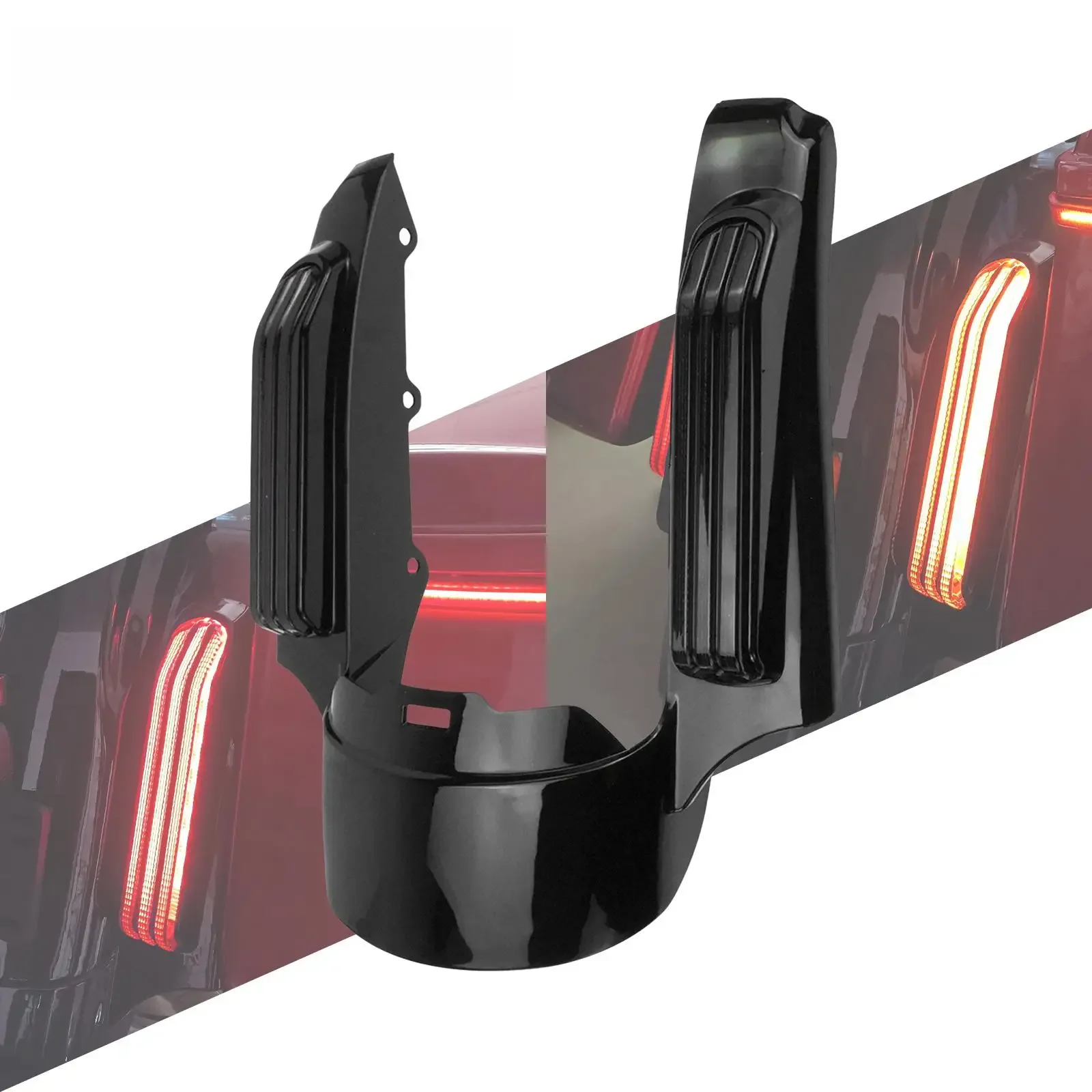 Przedłużenie tylnego błotnika motocykla z soczewką LED Light Smoke Lens dla Harley Touring Electra Street Road Glide FLHR FLHTK 09-13 — zdjęcie 2