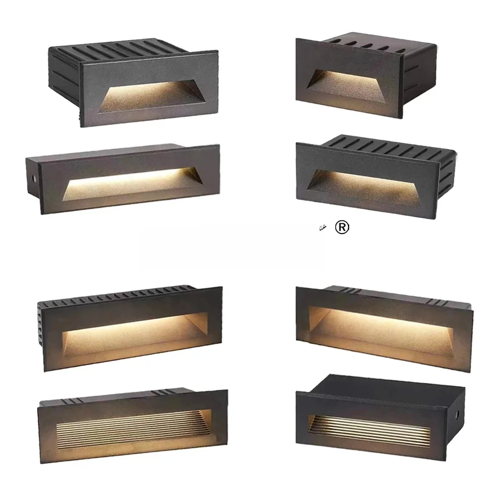 SANDIY Lampe d'extérieur pour escalier Lampe murale étanche Eclairage extérieur de marche 12v 220v Balcon Veilleuses pour barrière Terrasse Luminaires 110v Cour Lampes d'applique 3w 6w Luminaire 3