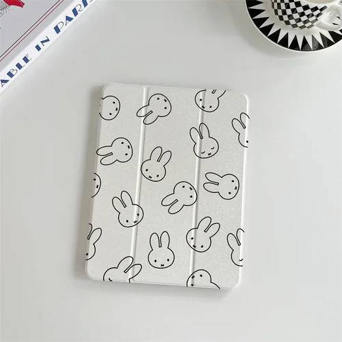 Imagen 2 del producto Funda INS Cute de pantalla completa con diseño simple de conejo Miffy, compatible con iPad A16 2024 de 11 pulgadas, iPad Air 5/4 de 2025 de 10.9 pulgadas, iPad 10 de 9.7 pulgadas, iPad 10.2/10.