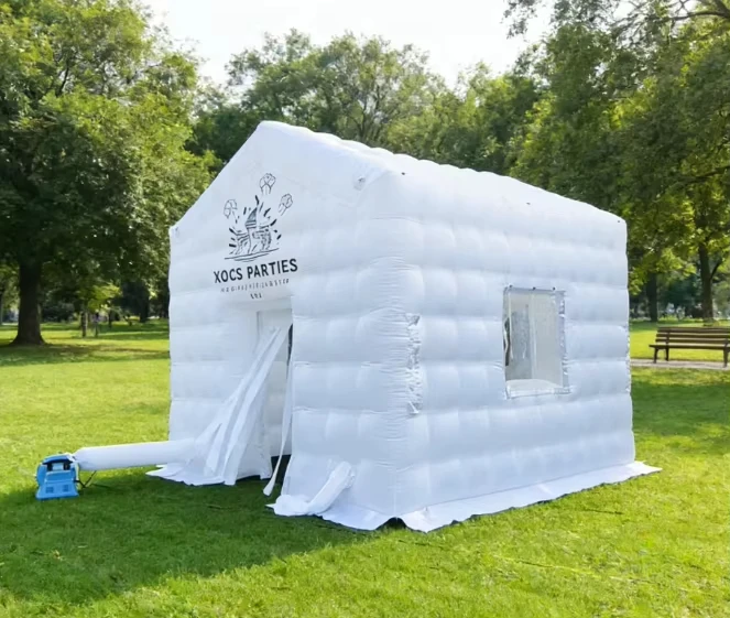 Outdoor Inflatable Event Tents With LED Light White Inflatable Wedding Tent Inflatable Cube Party Tent For Birthday, Backyard