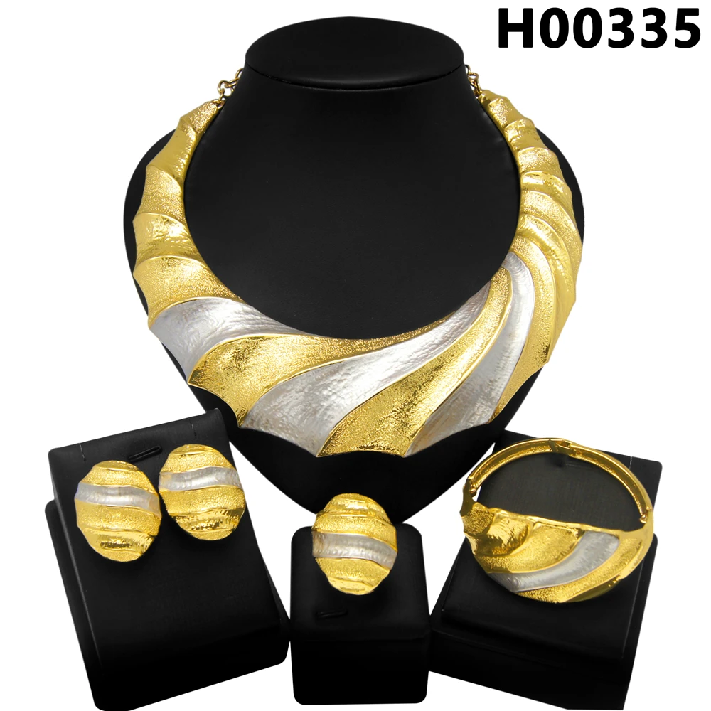 Dubai  Gold Plated Jewelry Sets For Women Brazilian Original Fashion Trend Earrings Rings Wedding Banquet Jewelry Sets