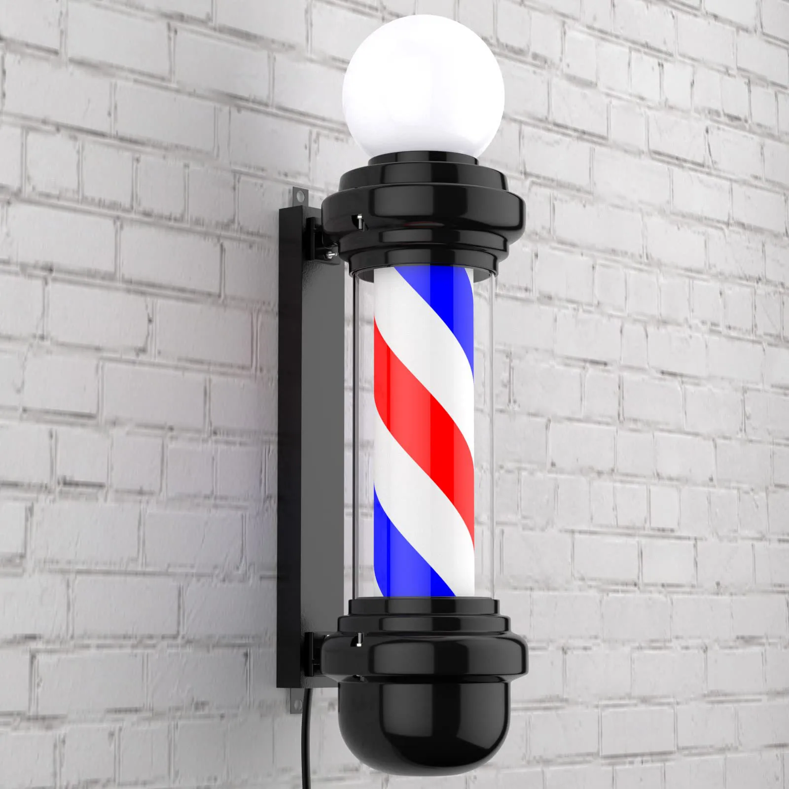 Barber Rotating Rod Light Classic Signs Stripes Pole Light Hairdressing Sign Light for Salon Outside Indoor Barbershop 23.6 inch