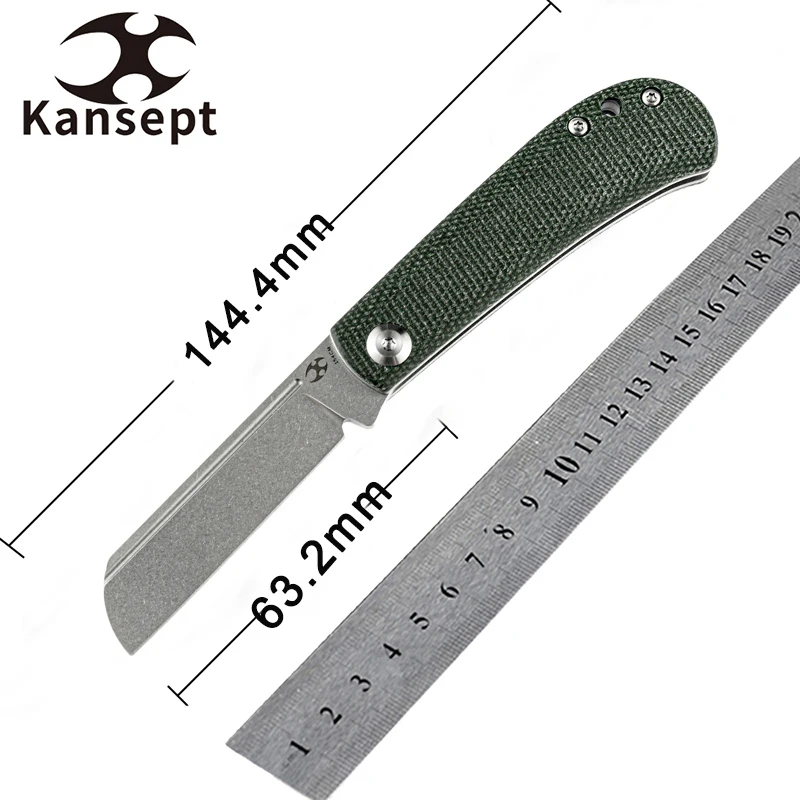 

Kansept Bevy（Slip Joint）T2026F2 Nick Swan Design Stonewashed 154CM Blade Green Micarta Handle Compact EDC Folding Knife