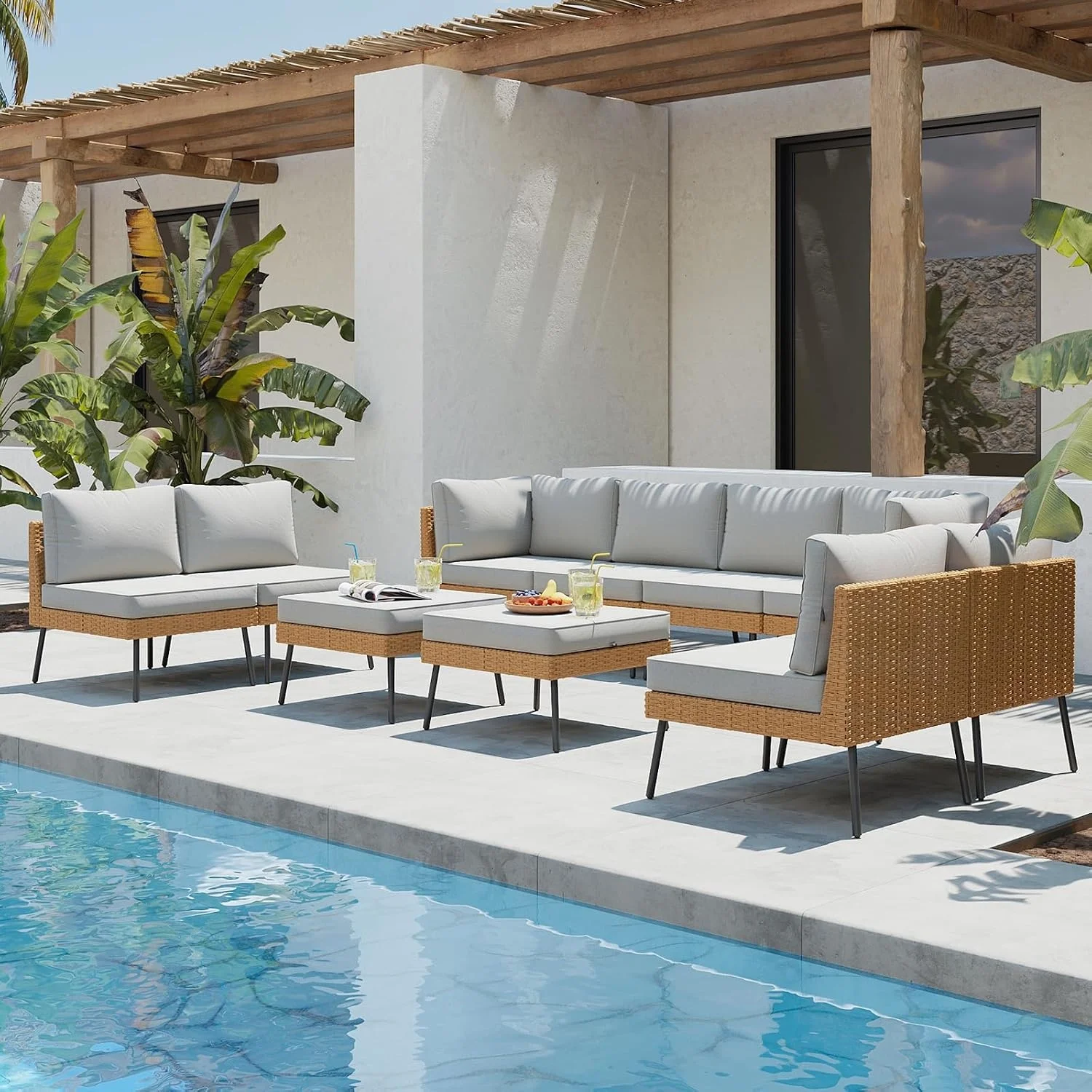 Set di Mobili da Esterno Aoxun - Outdoor Furniture Grey recensione e prezzo