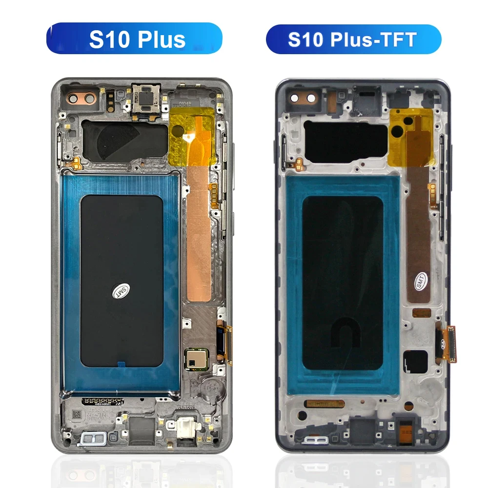 Screen with Frame for Samsung Galaxy S10 Plus G975 G975F Lcd Display Digital Touch Screen for Samsung Galaxy S10 G973F Assembly