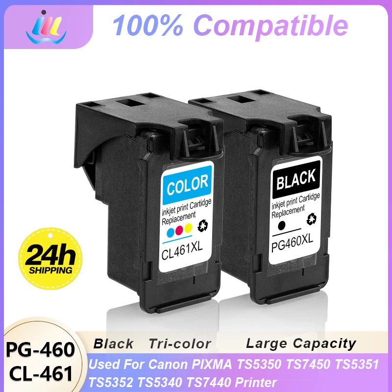 JMDD PG 460 CL 461 PG-460 CL-461 Ink Cartridge 460XL 461XL PG460 CL461 For Canon Pixma TS5340 TS7440 Printer