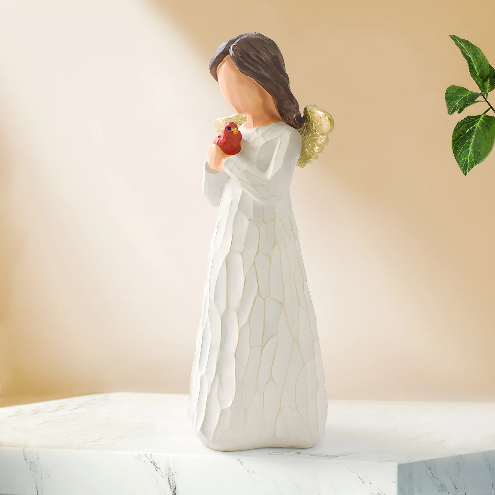 Cardinalis Angel Statue, hand-painted statue, gift of comfort, encouragement hope and healing