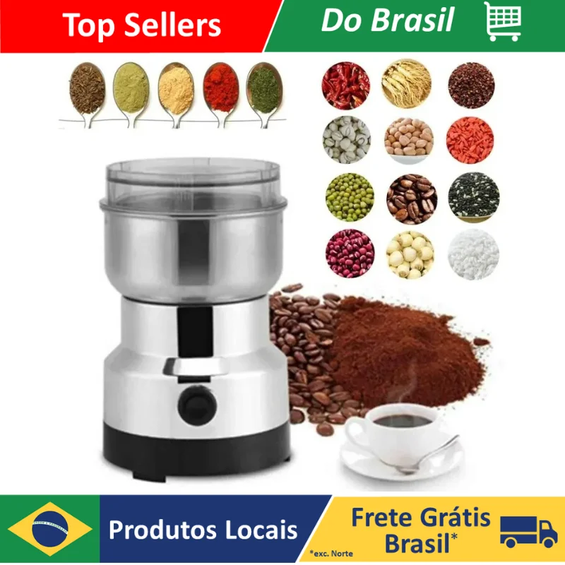 DAFUSHOP Coffee Grinder Grain Seeds Electric Automatic Gourmet Professional Stainless Steel 110V