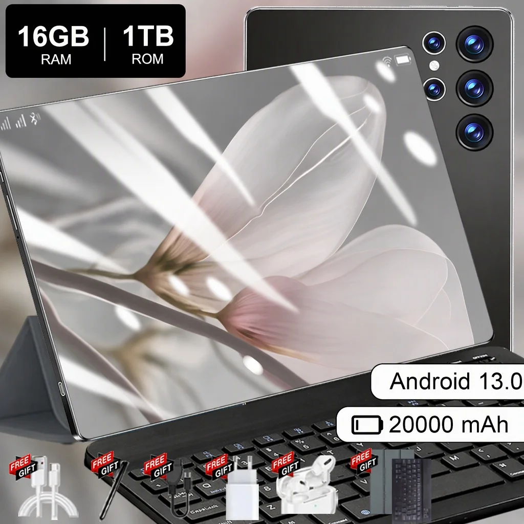 Tableta Android 2026, pantalla grande de 10,36 pulgadas, batería de gran capacidad de 20000 mAh, 16 GB + 1 TB de almacenamiento interno